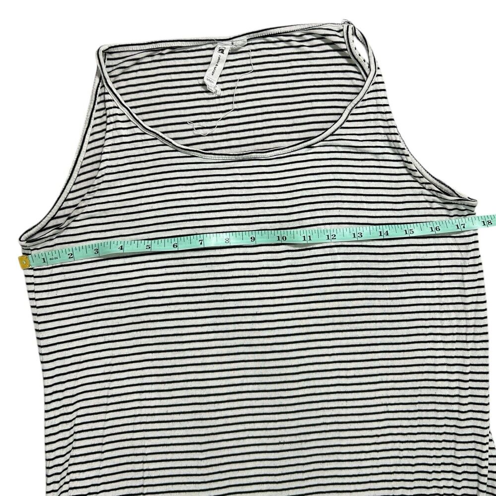 Cable & Gauge White Black Striped Maxi Dress Relaxed Tank Long Sz S - Picture 6 of 10